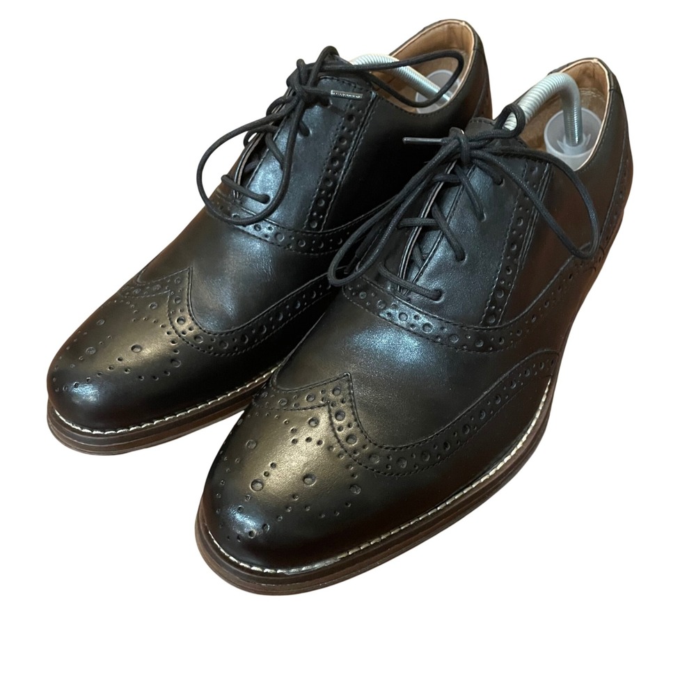 Dockers Wingtip Oxford Mens Black Memory Foam Brogue Dress Shoes 11M